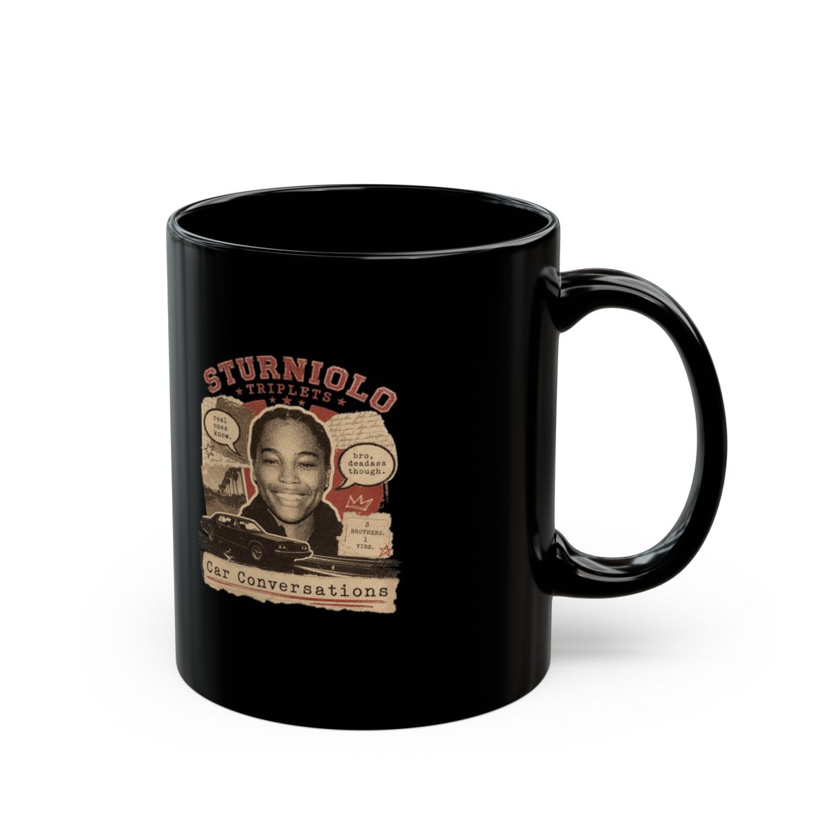 Sturniolo Triplets "Car Conversations" Black Mug - Official mugs merchandise