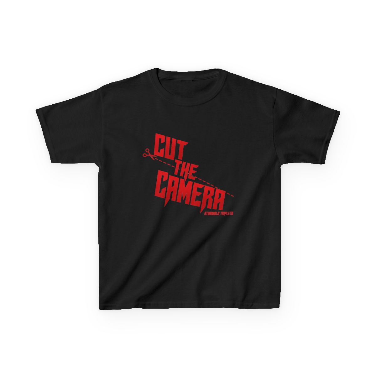 Sturniolo Triplets "Cut the Camera" Unisex Kids Tee - alternate angle 2, merchandise